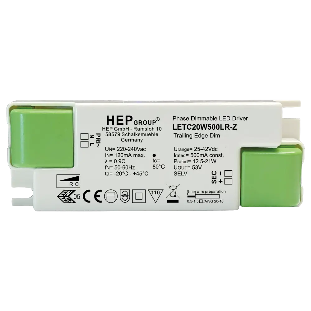 HEP 11002000075 | LED DRIVER CC DIMMABLE LETC20W350LR-Z (TRAILING EDGE)