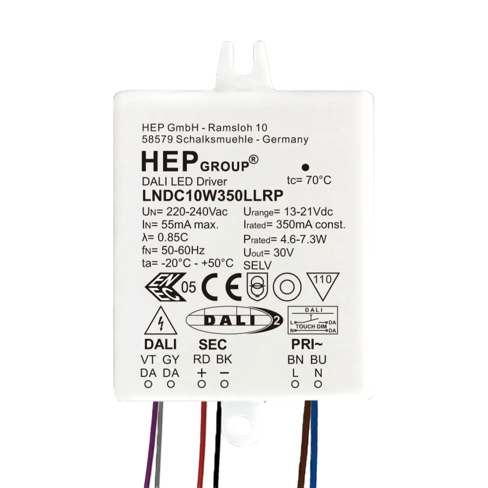 HEP 11002000118 | LED DRIVER CC DIMMABLE LNDC10W350LLRP (DALI-2 DT6 - TOUCHDIM)