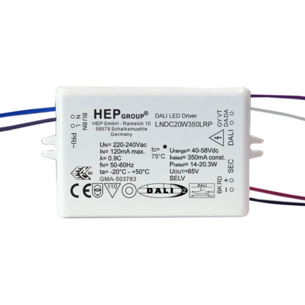 HEP 11002000135 | LED DRIVER CC DIMMABLE LNDC20W500LRP (DALI-2 DT6 - TOUCHDIM)
