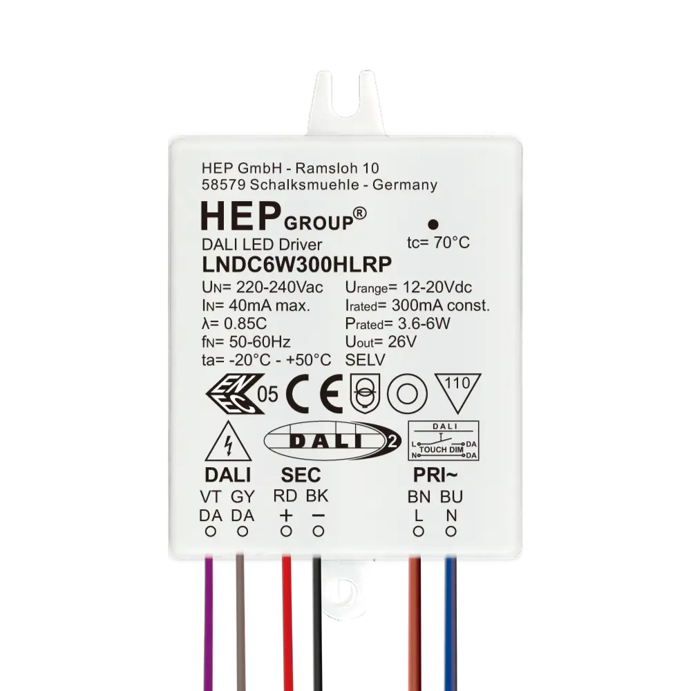 HEP 11002000157 | LED DRIVER CC DIMMABLE LNDC6W250HLRP (DALI-2 DT6 - TOUCHDIM)