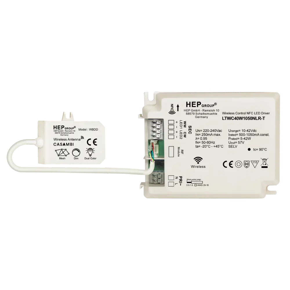HEP 11002000261 | LED DRIVER CC DIMMABLE LTWC40W1050NLR-T INCL. RF-MODULE (CASAMBI TUNABLE WHITE)