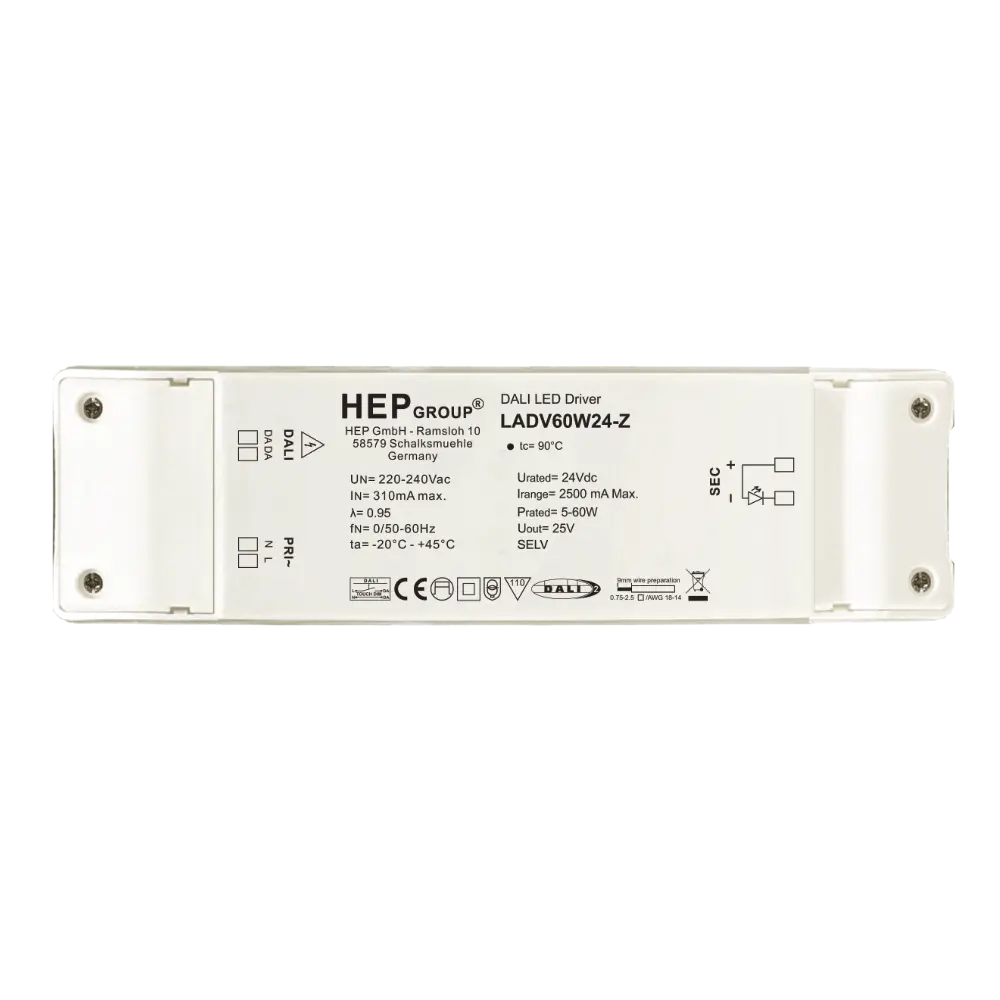 HEP 11004000009 | LED DRIVER CV DIMMABLE LADV60W24-Z (DALI-2 DT6 - TOUCHDIM)