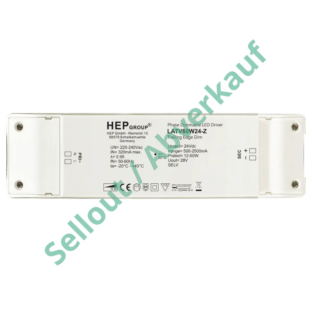 HEP 11004000011 | LED DRIVER CV DIMMABLE LATV60W24-Z (DALI-2 DT6 - TOUCHDIM)
