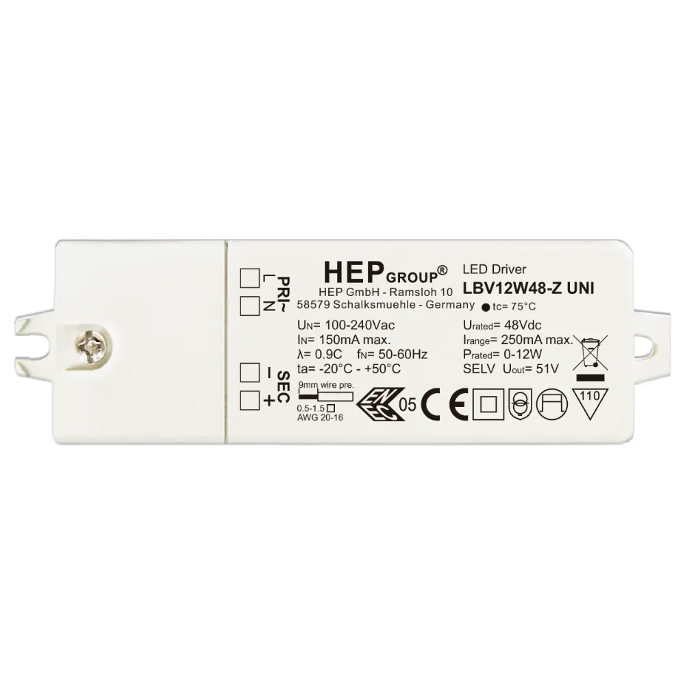 HEP 11005000008 | LED DRIVER CV LBV12W24-Z UNI (NOT DIMMABLE)