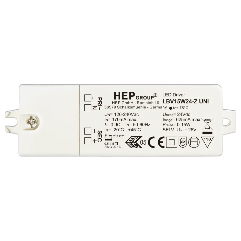 HEP 11005000011 | LED DRIVER CV LBV15W24-Z UNI (NOT DIMMABLE)