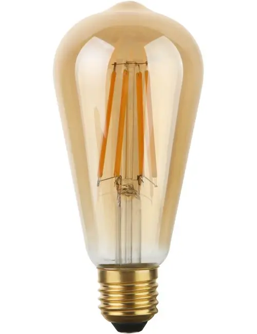 SPL LIGHTING LX276464005-1 | LED E27 FILA RUSTIKA ST64X140 230V 640LM 8W 922 AC GOLD DIM