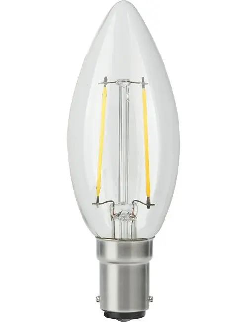 SPL LIGHTING LT159125002 | LED BA15D FILA CANDLE C35X100 230V 250LM 2.5W 925 AC CLEAR DIM