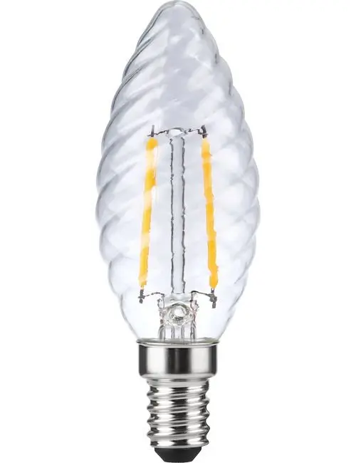 SPL LIGHTING LX023810402 | LED E14 FILA TWISTED CANDLE C35X100 230V 150LM 2W 925 AC CLEAR DIM