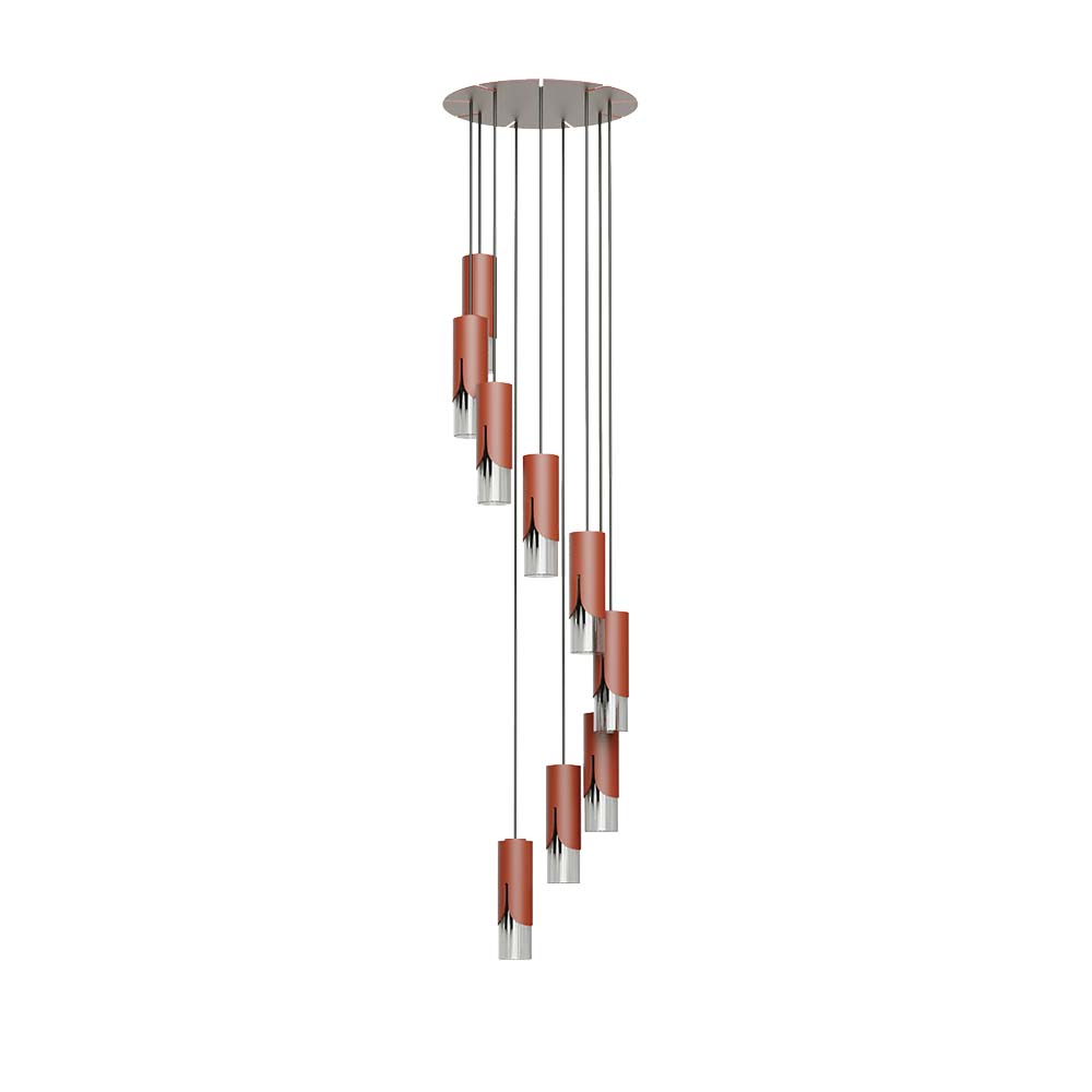 ROBIN 11079 | BISEL PENDANT CHANDELIER - MATTE TERRACOTA