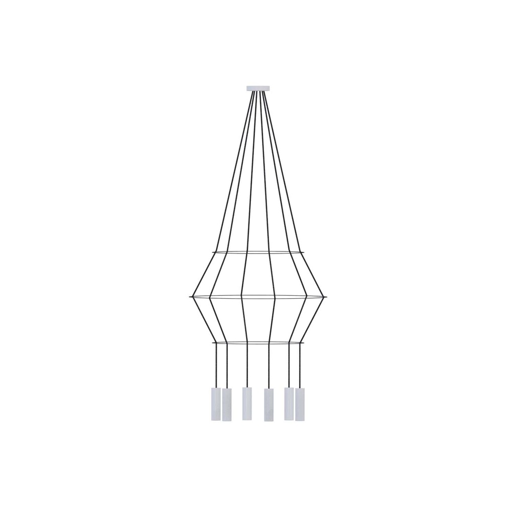 ROBIN 09922 | ROSE PENDANT CHANDELIER CIRCULAR 16 - MATTE WHITE