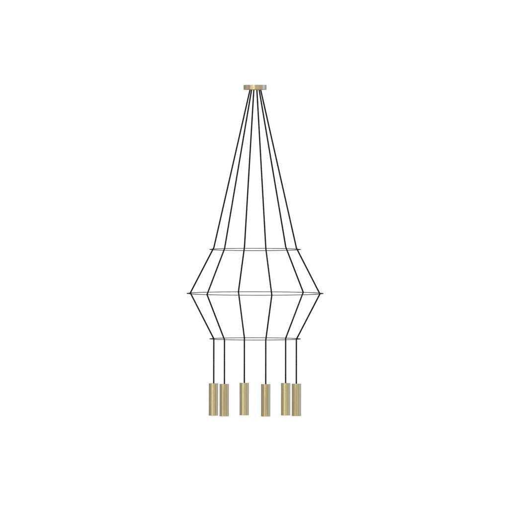 ROBIN 09939 | ROSE PENDANT CHANDELIER CIRCULAR 16 - MATTE POLISHED BRASS