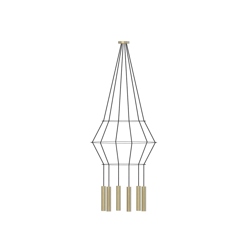 ROBIN 09960 | ROSE PENDANT CHANDELIER CIRCULAR 25 - MATTE POLISHED BRASS
