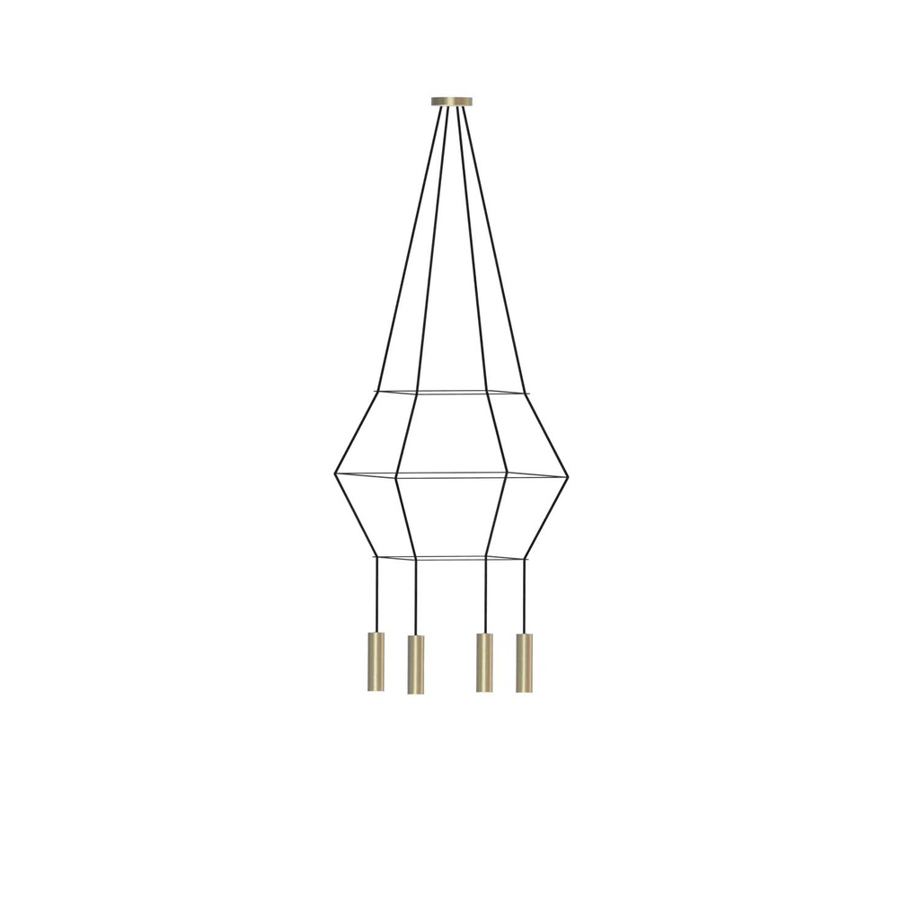ROBIN 09847 | ROSE PENDANT CHANDELIER SQUARE 16 - MATTE POLISHED BRASS
