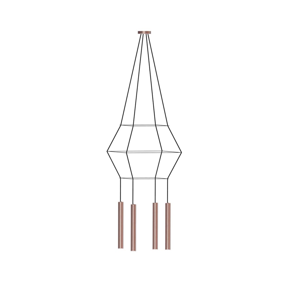 ROBIN 09915 | ROSE PENDANT CHANDELIER SQUARE 40 - COPPER