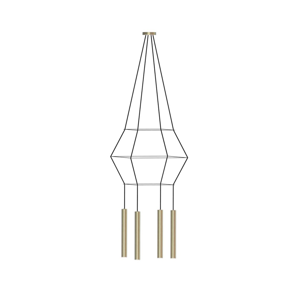 ROBIN 09908 | ROSE PENDANT CHANDELIER SQUARE 40 - MATTE POLISHED BRASS