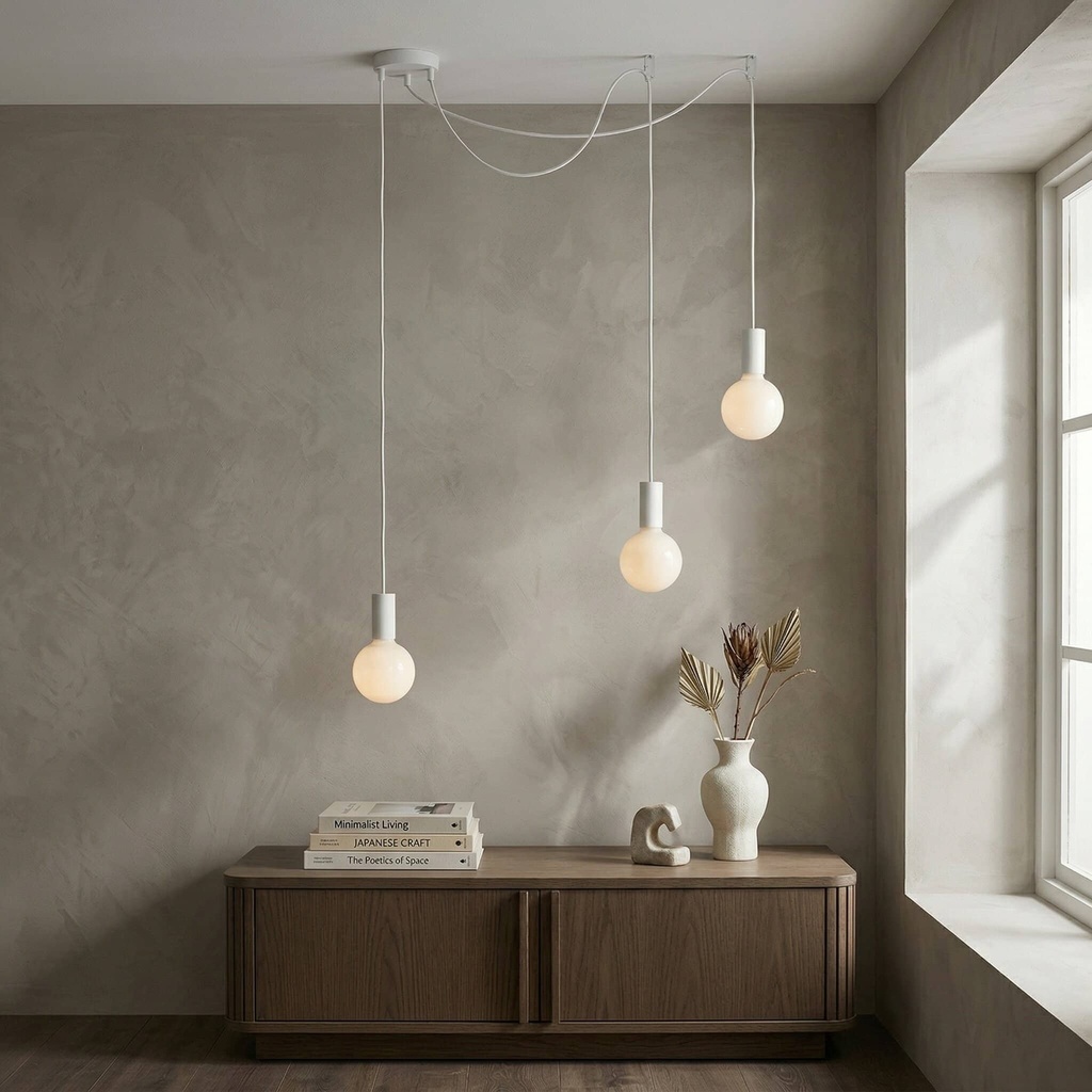 DAYLIGHT 810317.00A | PISA PENDEL 3 CADUTE WHITE CRI WHITE G125 GLOBO MILK