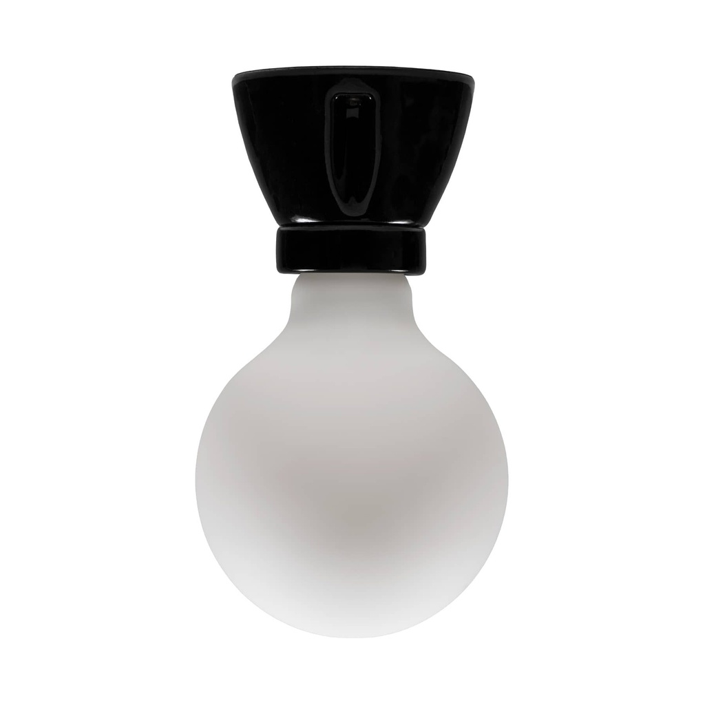 DAYLIGHT 70003 | PUNTO LUCE BASE PORCELLANA E27 DIRITTO BLACK