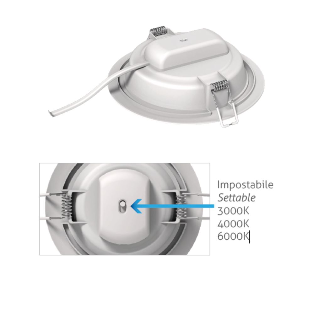 DAYLIGHT 570118.00A | DOWNLIGHT LED COMPACT CCT 220-240V 16W 3/4/6000K D165 WHITE