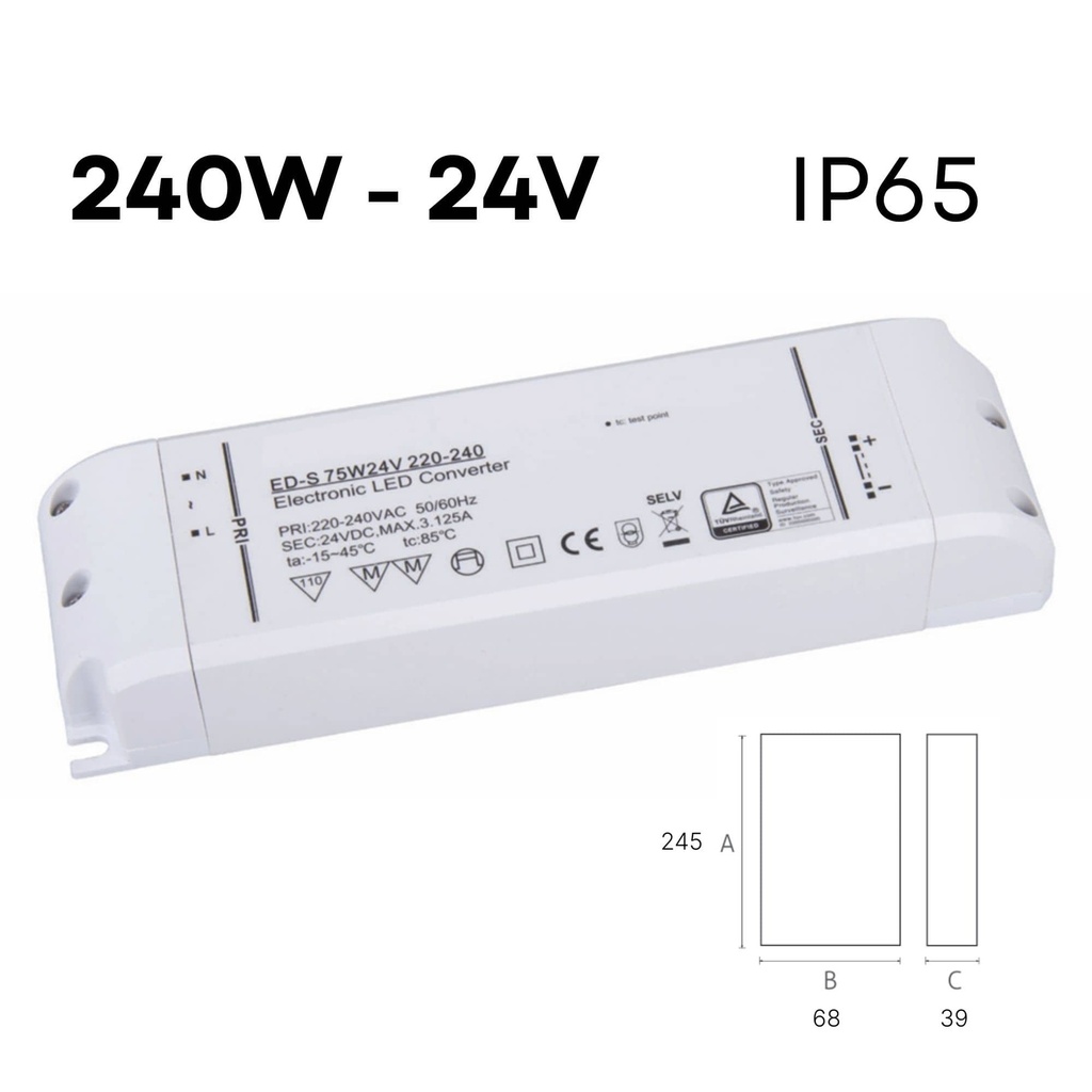 DAYLIGHT 551055.00A | LED DRIVER 240W 24V IP65 220-240V