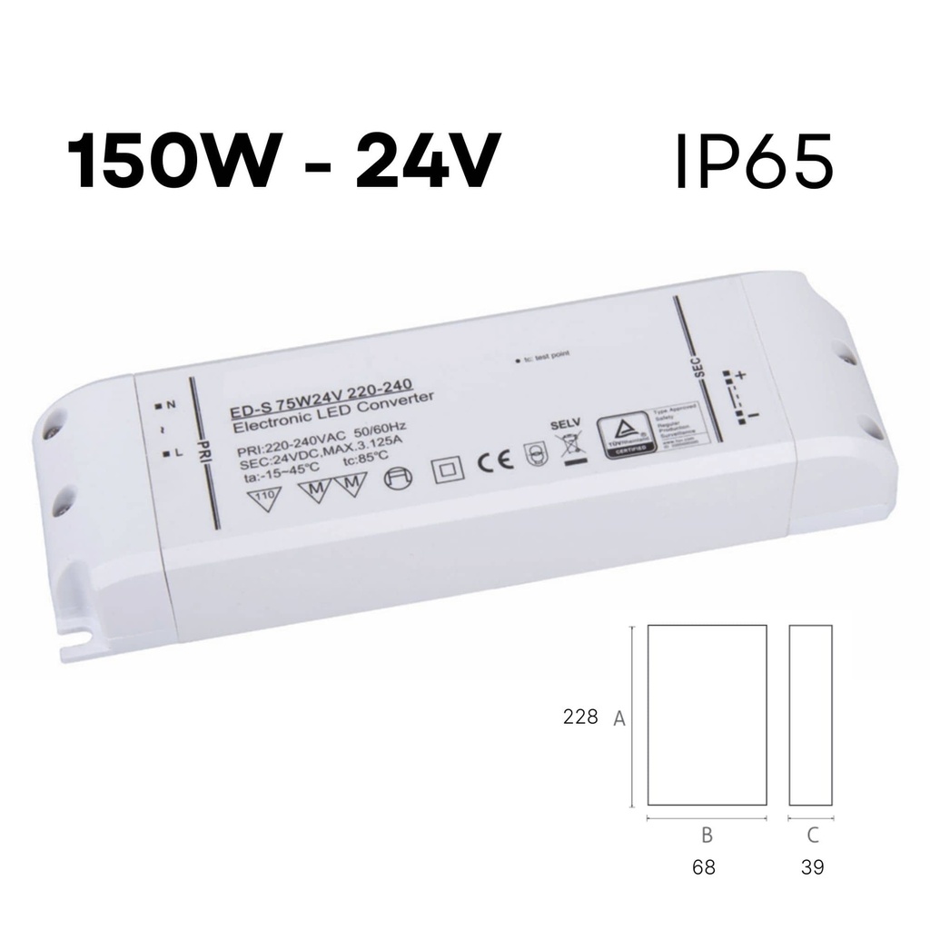 DAYLIGHT 551054.00A | LED DRIVER 150W 24V IP65 220-240V