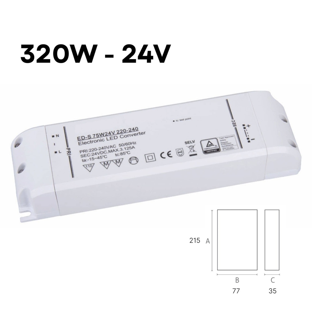 DAYLIGHT 551053.00A | LED DRIVER 320W 24V IP20 220-240V
