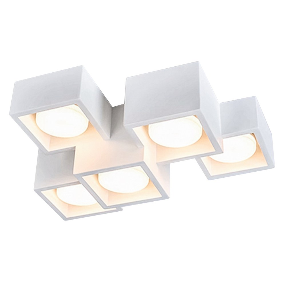 DAYLIGHT 410022.00A | PLAFONIERA FARI GESSO QUADRATO 370X270XH110 5XGX53 230V