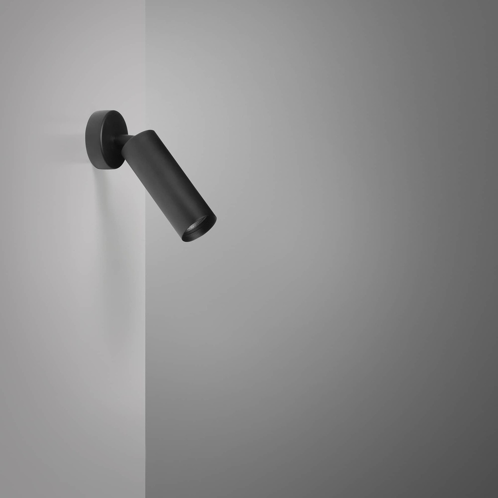 DAYLIGHT 590077.00A | TUBOSA PARETE DIREZIONABILE H150/55 GU10 BLACK OPACO