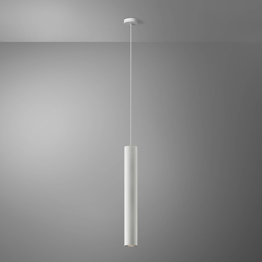 DAYLIGHT 590060.00A | TUBOSA SOSP H500/55 GU10 WHITE OPACO RAL 9003+1,5M CABLE TO53/2+ROSONE WHITE