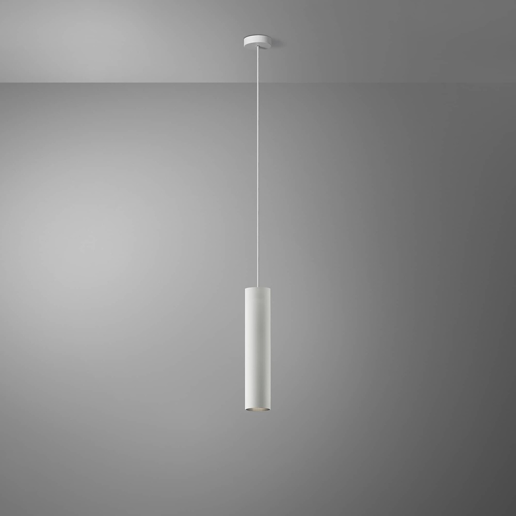 DAYLIGHT 590057.00A | TUBOSA SOSP H300/55 GU10 WHITE OPACO RAL 9003+1,5M CABLE TO53/2+ROSONE WHITE