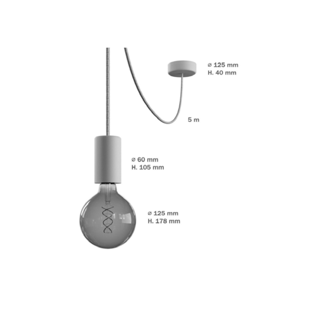 DAYLIGHT PDEBIEL0115SM01 | PENDEL IP65 E27 1,5M WHITE