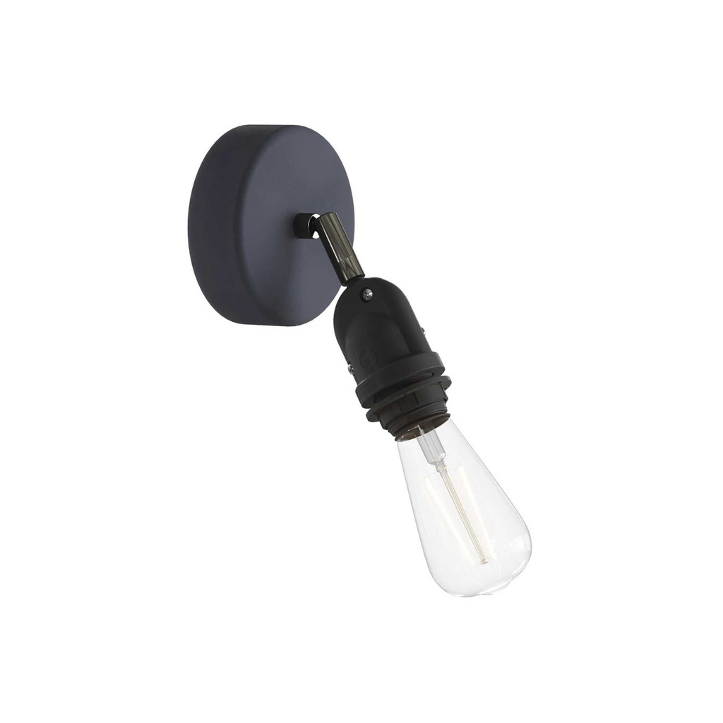 DAYLIGHT APE2TBSNEPER | LAMPADA ORIENTABILE PARETE+PORTALAMPADA E27 IP65 FILETTATO CON GHIERA BLACK