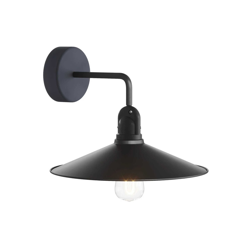 DAYLIGHT APE2NEPAM13VNO | LAMPADA ESTENSIONE L PARETE+PORTALAMPADA E27 IP65 BLACK+PARALUME SWING BLACK