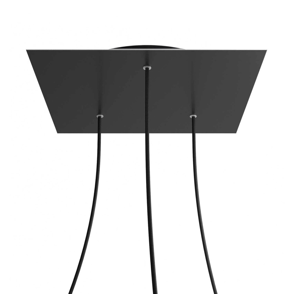 DAYLIGHT KROVNQ403TF103 | ROSONE METALLO MULTIPLO LITE QUADRATO D400 3 FORI BLACK