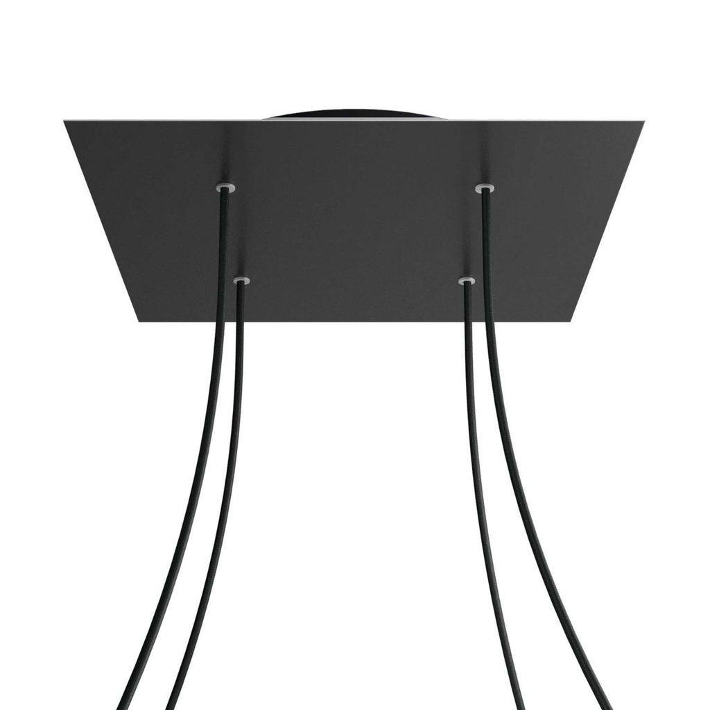 DAYLIGHT KROVNQ404F103 | ROSONE METALLO MULTIPLO LITE QUADRATO D400 4 FORI BLACK