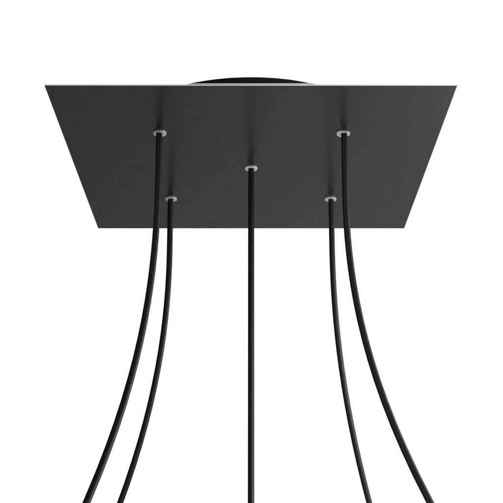 DAYLIGHT KROVNQ405PF103 | ROSONE METALLO MULTIPLO LITE QUADRATO D400 5 FORI BLACK