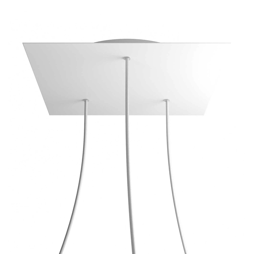 DAYLIGHT KROQ403TF102 | ROSONE METALLO MULTIPLO LITE QUADRATO D400 3 FORI WHITE