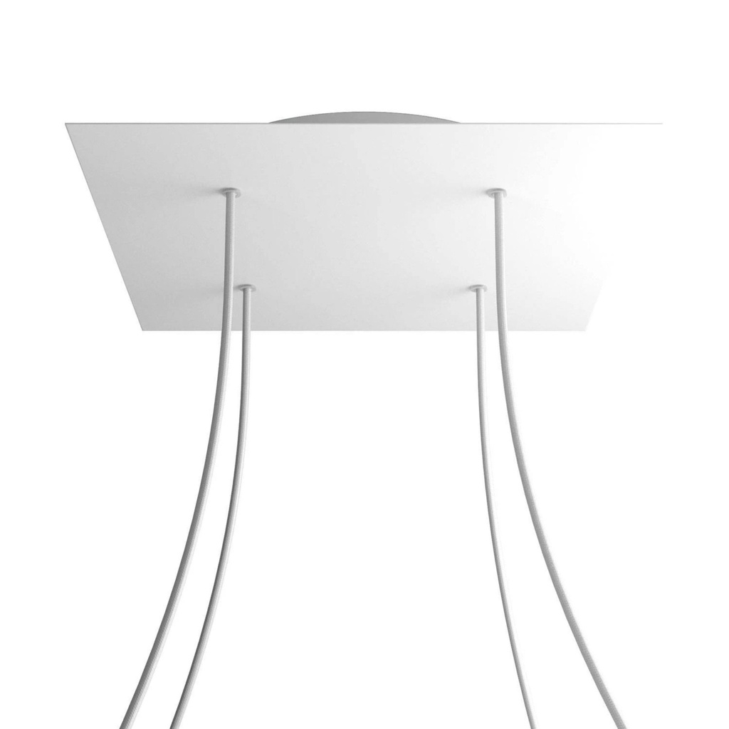 DAYLIGHT KROQ404F102 | ROSONE METALLO MULTIPLO LITE QUADRATO D400 4 FORI WHITE