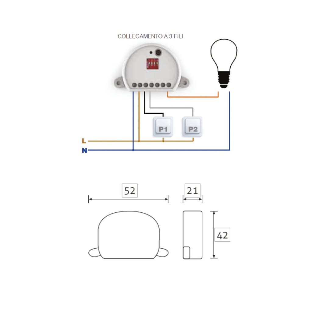 DAYLIGHT 551018.00A | VARIATORE UNIVERSALE DA SCATOLA MAX 150W WIFI-FILARE