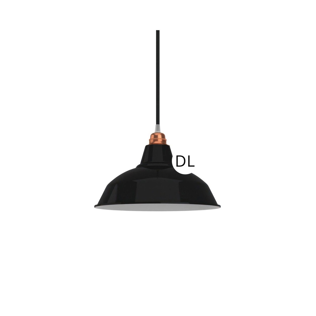 DAYLIGHT KPAM10VNL | PARALUME E27 IN METALLO DIAM. 30 CM EST. BLACK INT. WHITE