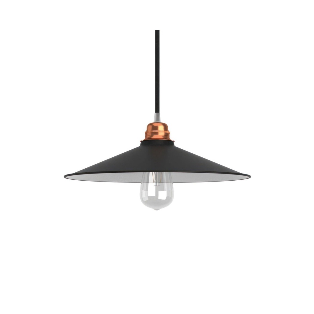 DAYLIGHT PAM13VNL | PARALUME METALLO CINESINA E27 SMALTO BLACK CON INTERNO WHITE
