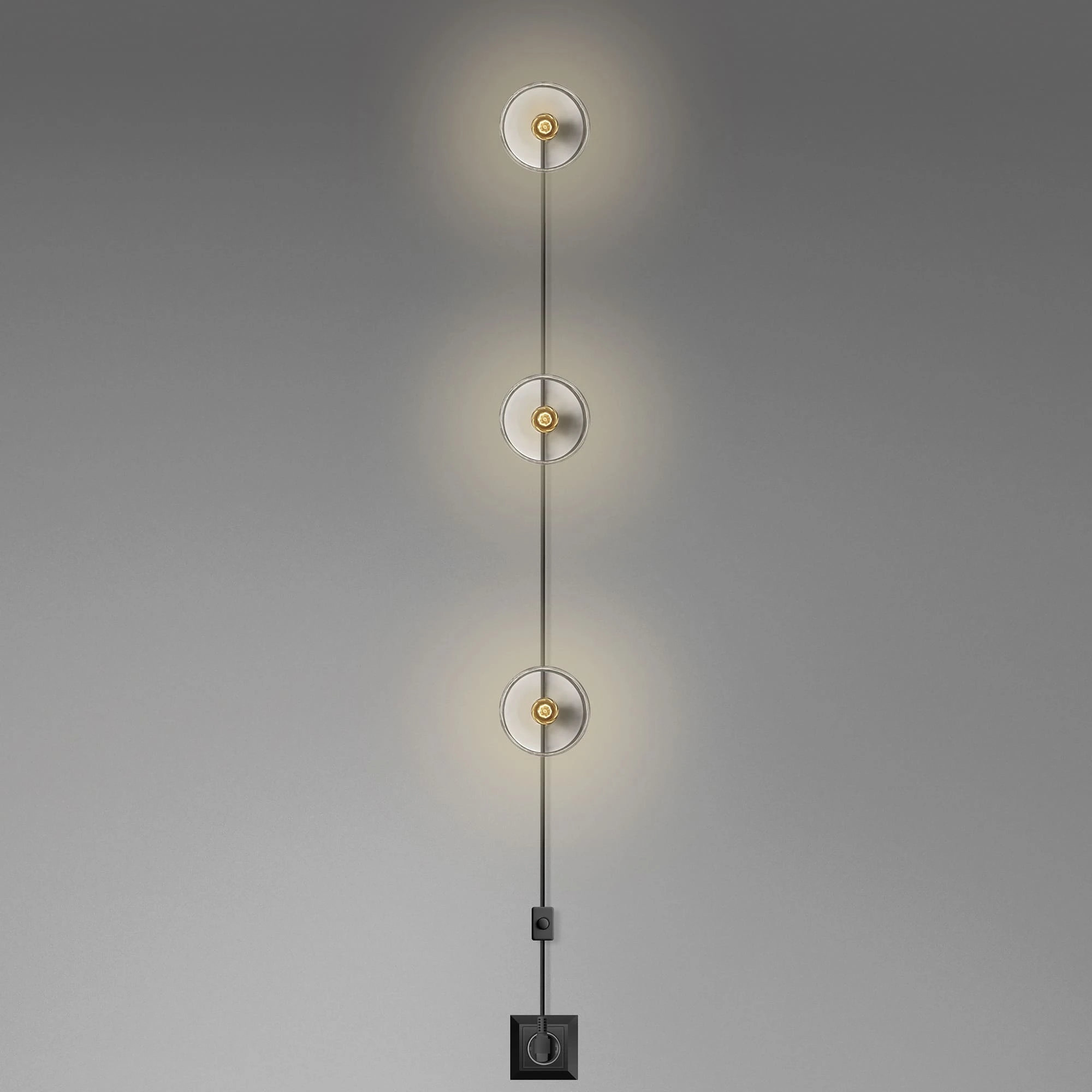 DAYLIGHT 810341.00A | DOTS SPINA PARETE BLACK 3XE27 DASH D170 CLEAR