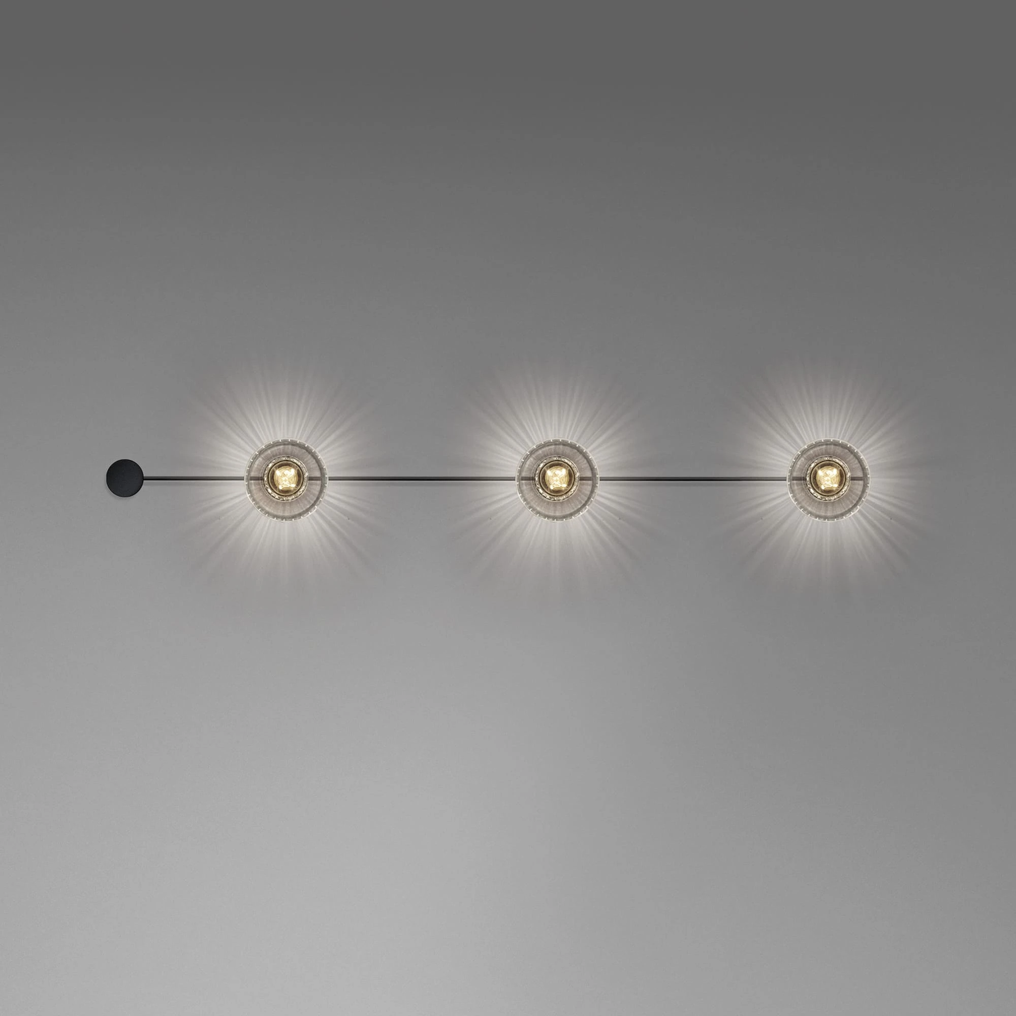 DAYLIGHT 810344.00A | DOTS ROSONE PARETE BLACK 3XE27 LED CRYSTAL TICHE CLEAR