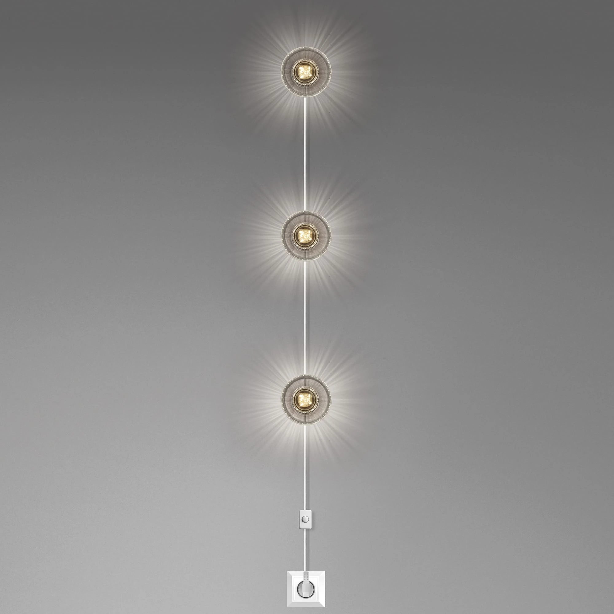DAYLIGHT 810345.00A | DOTS SPINA PARETE WHITE 3XE27 LED CRYSTAL TICHE CLEAR