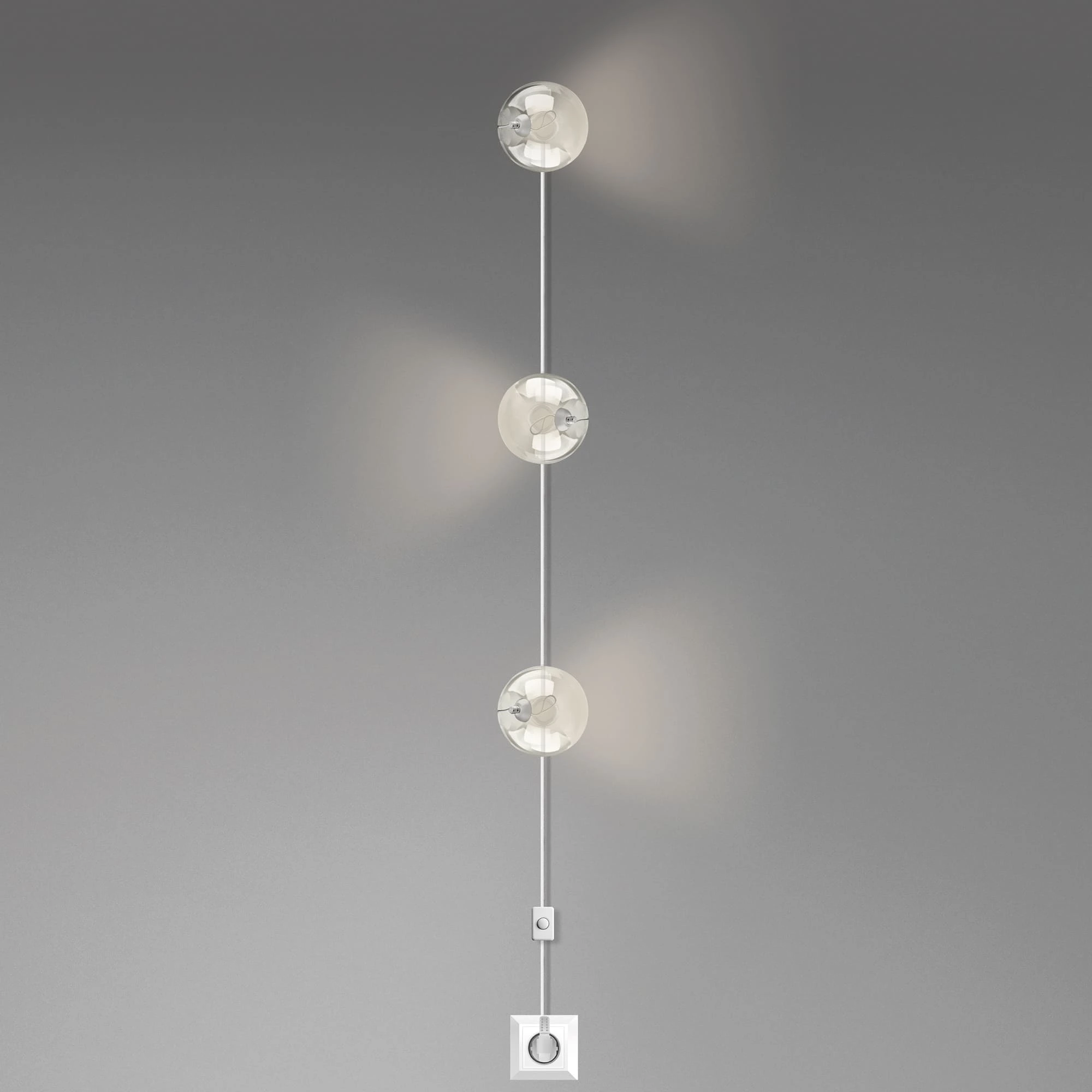 DAYLIGHT 810349.00A | DOTS SPINA PARETE WHITE 3XE27 LED SATELLITE 2700K CLEAR WHITE