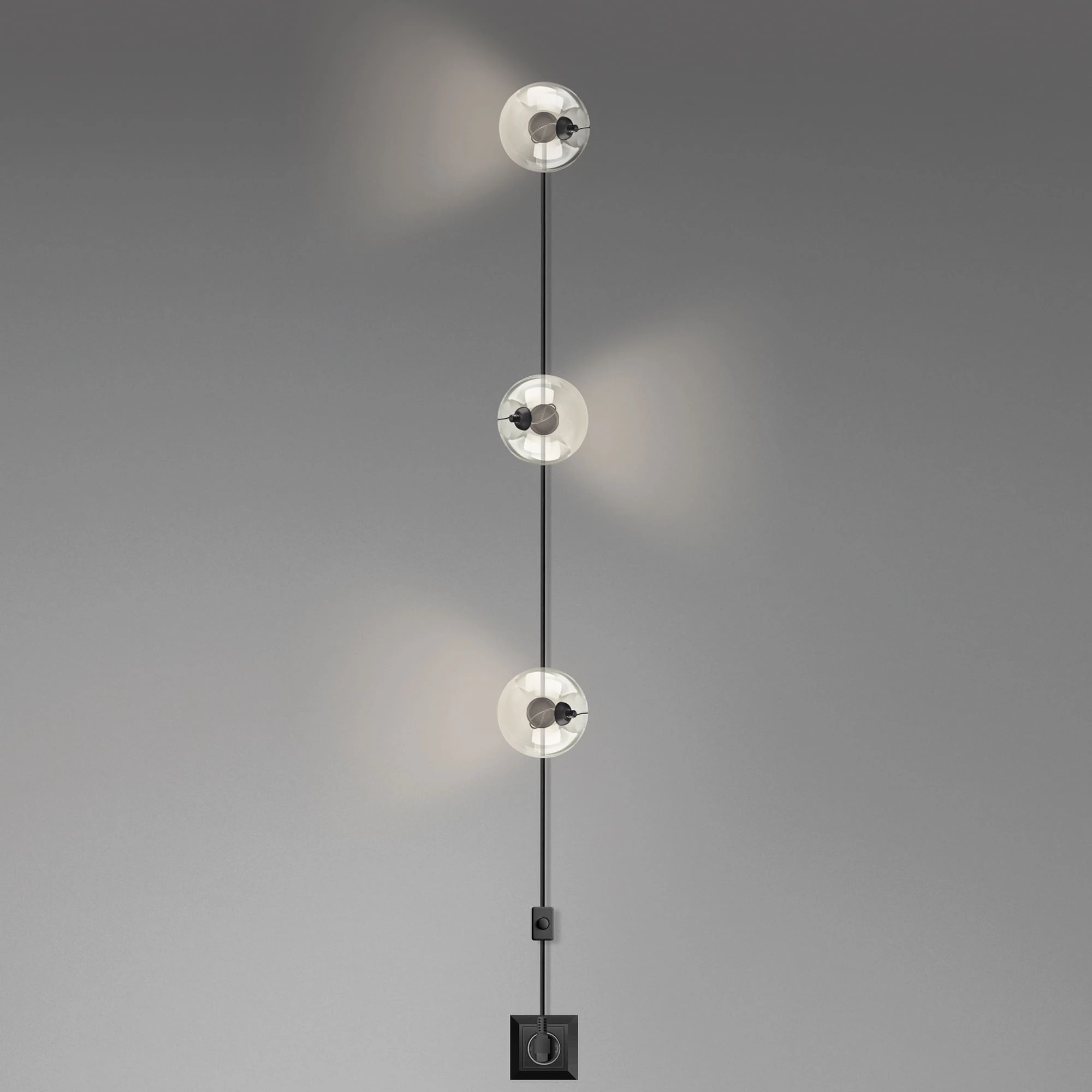 DAYLIGHT 810350.00A | DOTS ROSONE PARETE BLACK 3XE27 LED SATELLITE 2700K CLEAR BLACK