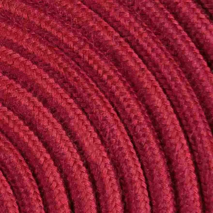 DAYLIGHT TO422/2/50 | CABLE TONDO CILIEGIA IN COTONE 2X0,75 50M BOBINA