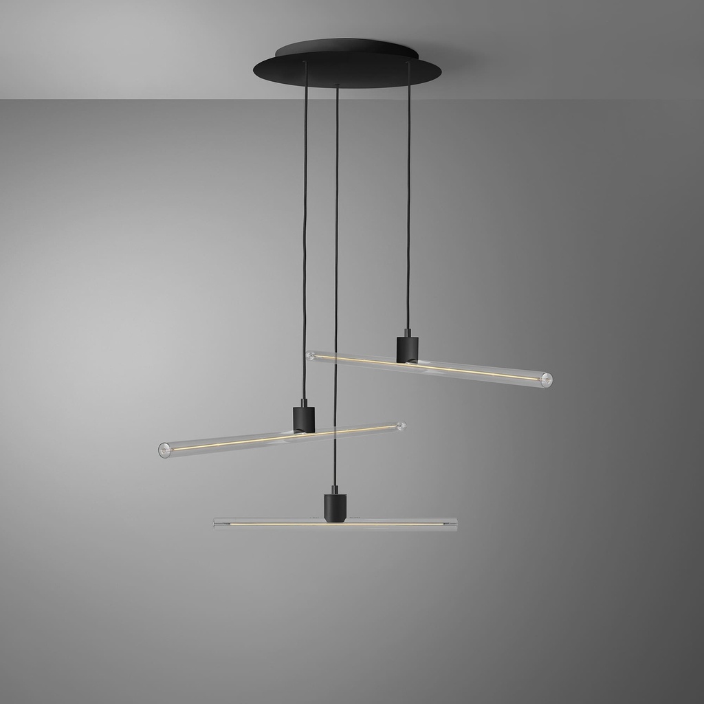DAYLIGHT 810303.00A | ROMA PENDEL 3CADUTE S14D BLACK 30X500 LINEA CLEAR CRI90