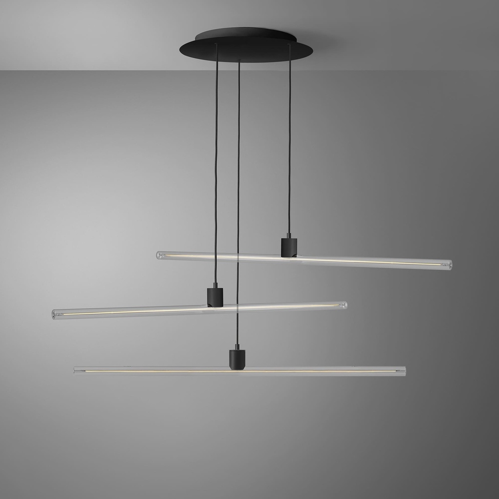 DAYLIGHT 810304.00A | ROMA PENDEL 3 CADUTE S14D BLACK 30X1000 LINEA CLEAR CRI90