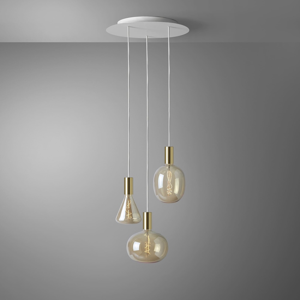DAYLIGHT 810278.00A | ROMA PENDEL 3 CADUTE WHITE ORO ELLIPSE/CONE GOLD