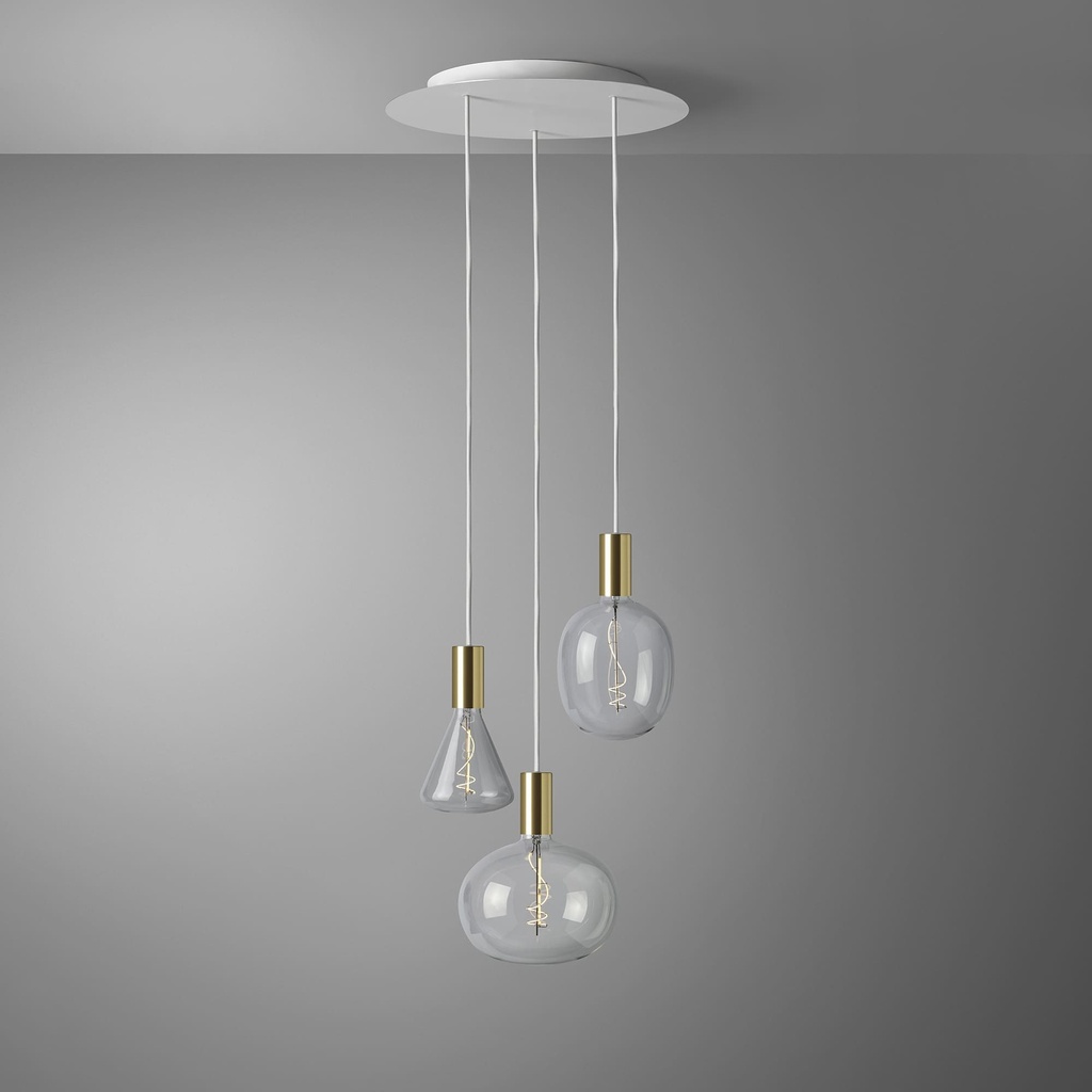 DAYLIGHT 810277.00A | ROMA PENDEL 3 CADUTE WHITE ORO ELLIPSE/CONE CLEAR